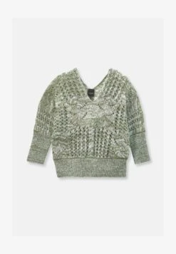 MIT ALPAKA-ANTEIL - Strickpullover - Dunkelolivgrün Wollweiß -Madeleine Mode d1fb29e4bfcd44e88df917dfb5f9376e