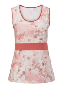 Trend-Top Mit Floralem Unikat-Print Creme / Multicolor