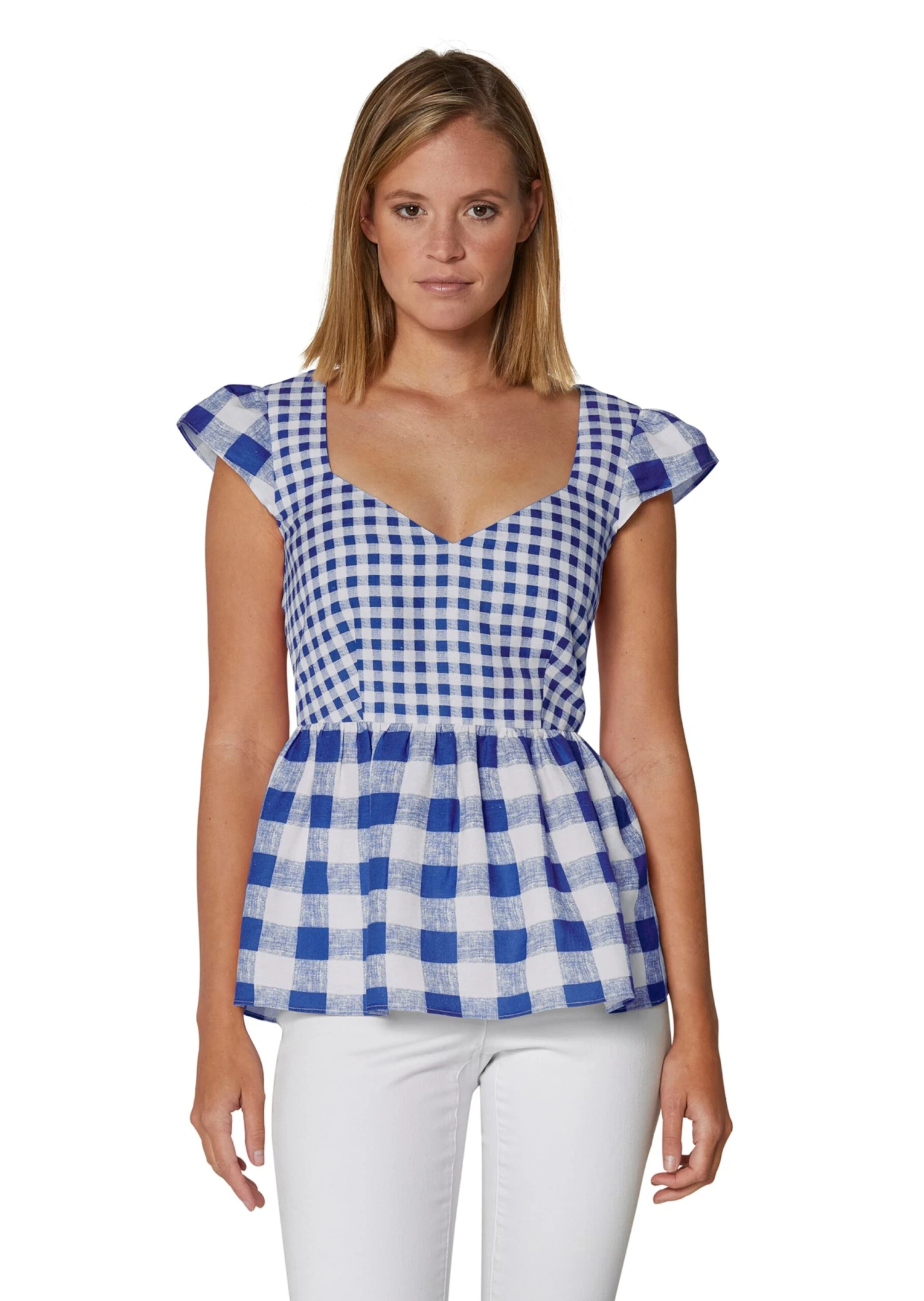 Bluse Weiß / Indigoblau 3 Bluse Weiß / Indigoblau