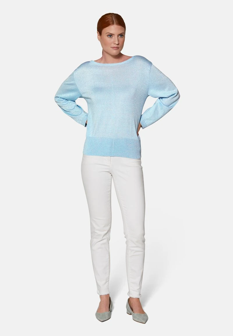 Strickpullover - Himmelblau Silberfarben 4 Strickpullover - Himmelblau Silberfarben – Bild 2