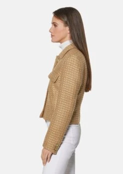 Modischer Kurzblazer Aus Fancy-Garn Korkbraun -Madeleine Mode d84ee5bfb7962b13bff5a9d6e57a1f84