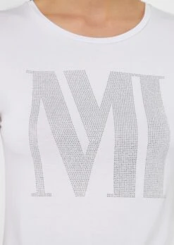 Shirt Mit Logo Aus Glitzersteinchen Wollweiß -Madeleine Mode d9bfbcde2771f7c47c15c3b3aa1fa841