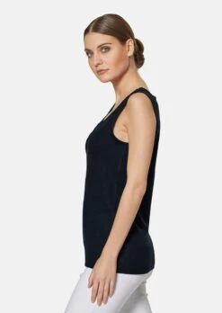 Ärmelloses Leinentop Mit Spitzenbesatz Marine -Madeleine Mode d9cd61d56a86e91a91087cbecdd4aaa5