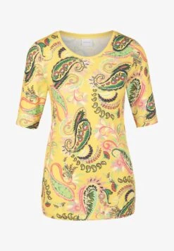 RUNDHALS MIT UNIKAT PRINT - T-Shirt Print - Sonnengelb Multicolor -Madeleine Mode dda147d5fea842cdbac72603118d111a