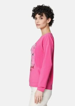 Sweatshirt Mit Dekorativem Flower Print Pink -Madeleine Mode dde0fdf6479365840b485eed84611fd6