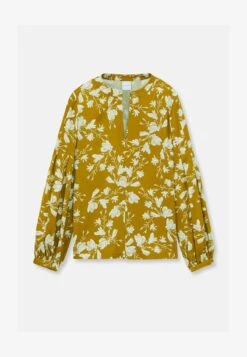 BLUMEN MIT VOLUMINÖSEN TREND ÄRMELN - Bluse - Lorbeergrün Wollweiß -Madeleine Mode de79a41fe87945c2b17a2fe19c61be0a