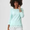 MIT SPITZENSAUM - Strickpullover - Mint
