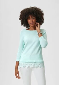 MIT SPITZENSAUM - Strickpullover - Mint