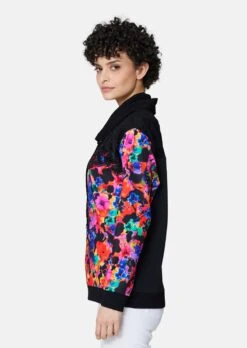 Sweatshirt Mit Floralem Print Und Spitzen-Veredelung Schwarz / Multicolor -Madeleine Mode e499262bcef1b4b4cfa921d9a0d387fe