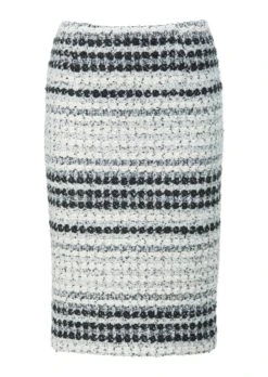 Pencilskirt In Winterwarmer Wollqualität Wollweiß / Multicolor