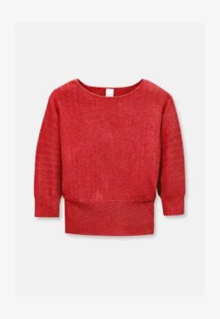 Strickpullover - Rubinrot Silberfarben -Madeleine Mode e797b1a2aced4469abc5850104e95c6d