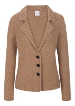 Strickblazer Mit Fischgrat-Muster Caramel / Melange -Madeleine Mode e889abdb8a41ac30fbe4eac1b25423b9