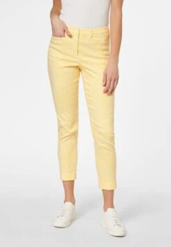 JACQUARD IN ZIGARET - Stoffhose - Pastellvanille Wollweiß