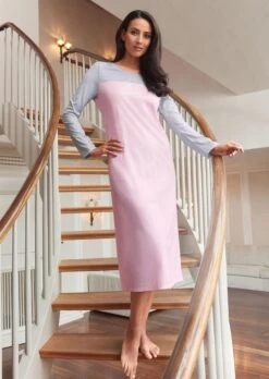 Féraud Nachtkleid In Colour Blocking Rosa / Grau -Madeleine Mode edf4404a42b0d67f01c4fbd0a8284248