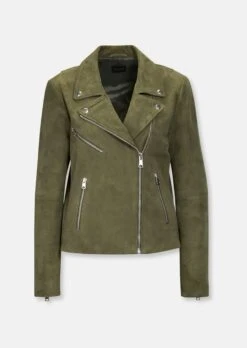 Lederjacke Im Biker-Stil Khaki -Madeleine Mode f0c5068a56f4e952eae35c8b88c31c79