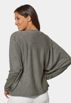 Strickjacke - Grau Melange -Madeleine Mode f141d4827cbb45bda31740cd65d76979