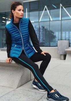 Leggings Mit Seitlichem Kontraststreifen Schwarz / Türkis -Madeleine Mode f144b154fc8820e4485ea61fe45c2444