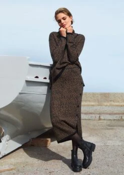 Strickrock In Two-Tone-Effekt Mit Zierknopfleiste Zimt / Schwarz -Madeleine Mode f1afb4c32d0259e39b0e931c76a451e0