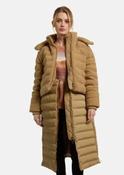 Wattierter Steppmantel – 5 Looks In 1 Caramel