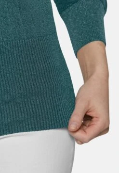 Strickpullover - Botanikgrün Silberfarben -Madeleine Mode f87cc57753694abf995e0dca05665536