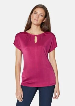 TALBOT RUNHOF X MADELEINE Jersey-Shirt Mit Seide Cyclam