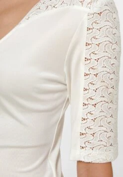 KURZARM MIT SPITZE - Bluse - Wollweiß -Madeleine Mode f8acc34eae724689b1e3fe0f18040f66