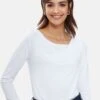 MIT DRAPIERTEM WASSERFALLAUSSCHNITT - Langarmshirt - Weiß -Madeleine Mode f93cea029ff04d5789b7b8b8cc48f8c6