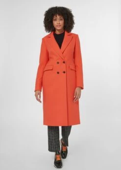 Blazermantel In Edlem Fischgrat-Dessin Mandarine