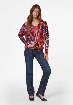 KIMONO MIT UNIKAT-PRINT - Strickpullover - Schwarz Multicolor