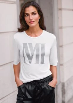 Shirt Mit Logo Aus Glitzersteinchen Wollweiß -Madeleine Mode fc4b33c2e6d7d66b3063d14d64acfae4