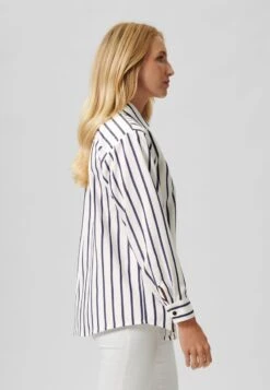 LANGES STREIFEN - Hemdbluse - Weiß Marine -Madeleine Mode fc4b72f200934e26abf54fe9ffada168